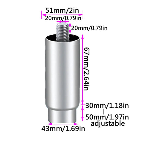 Heavy Duty Stainless Steel Furniture Legs Set With Adjustable Cabinet Feet For Refrigerator Table Cupboard And Workbench Support 12cm And 10cm Options 4 Pack Built To Last And Rust Resistant showing detailed dimensions