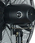 Close-up of Heavy Duty Floor Fan With Three Speed Settings, showcasing dial and copper motor detail for smooth oscillation.