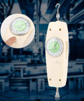 Analog Dynamometer And Force Gauge 300N Capacity Handheld Push And Pull Tester For Industrial Use With Flat Tip Cone Tip And Hook Included Heavy Duty And Accurate Readouts For Precise Measurements In Any Shop Floor Or Lab, white handheld gauge with hook