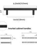 10 Pack 5 Inch Matte Black Kitchen Cabinet Handles Knurled Cabinet Pulls For Cabinets And Drawers Durable Metal Construction