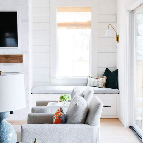 Modern Brass Plug In Wall Sconces Set Of Two With Fabric Shade And Pull Chain Switch Perfect For Bedroom Living Room Hallway Decor Two Pack Flexible Installation Plug In Or Hardwired Cozy Vibe Warm Glow, installed in a bright living room.
