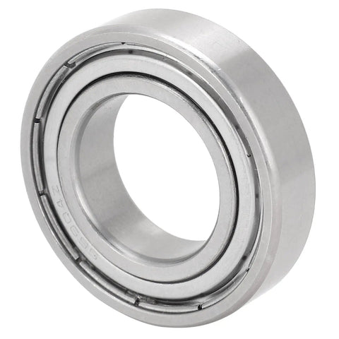 Close-up of a stainless steel bearing, S6904Z, side view, 20x37x9mm, for skateboards, part of 10 Pack Dope Stainless Steel Ball Bearings.