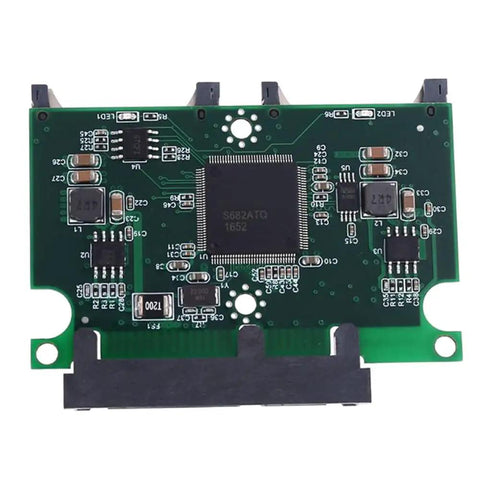 Two Port Dual SD And MMC To SATA RAID adapter enclosure circuit board for compact boot drive systems.