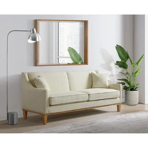 Cream sofa with Eight Inch Square Wood Furniture Legs Set Of 4 With Mounting Plates And Hanger Bolts Durable Rubber Wood Feet for living room