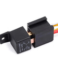 4 Pin Car And Truck Relay Socket Kit With Harness, Heavy Duty 12V DC SPST Normally Open Relay, 80A High-Current Automotive Relay Socket, 4-Wire Plug, JD2912-1H-12VDC Compatible, Pack Of 2, black relay with harness