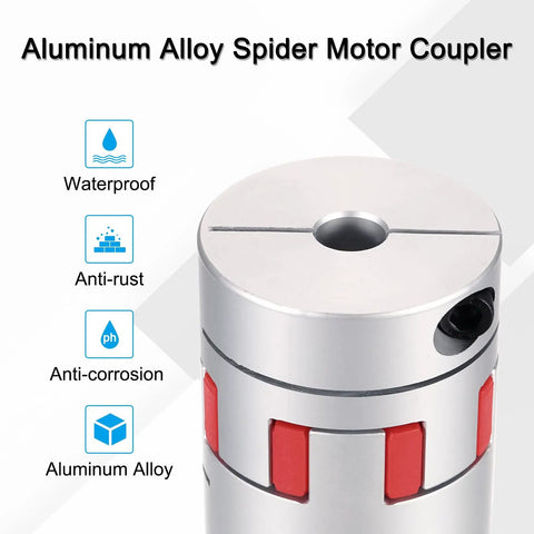 Aluminum Shaft Coupling Flexible Spider Coupler 12mm To 20mm Fit For 3D Printers CNC Routers Milling Machines Diy Projects 50mm Long 40mm Diameter Joint Connector, aluminum alloy with red spider insert