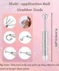 Multi-application ball grabber tool with easy grip handle, for piercing taper and flat back earring insertion for 14G-20G body jewelry.
