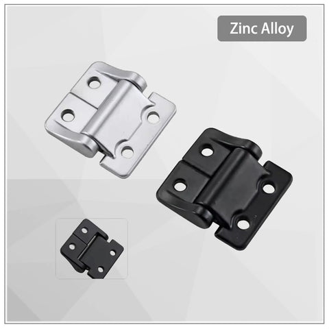 Zinc alloy damping torque hinge with adjustable stop, load-bearing, silver and black finishes