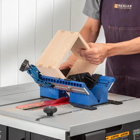 Deluxe Spline Jig For Boxes And Frames Pro Grade Router Table And Table Saw Compatible 45 Degree Setup in use