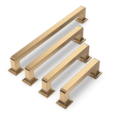 10 Pack 7 Inch Cabinet Handles In Champagne Bronze Gold Tone Finish Zinc Alloy Kitchen Cabinet Pulls For Dresser Cupboard Wardrobe Center To Center 177mm Drawer Hardware displayed in increasing size order.