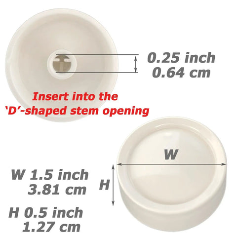 Two Pack Light Almond Round Fan Control Dimmer Knobs With D Shaped Shaft 0.25 Inch Diameter Replacement Rotary Dimmer.