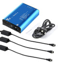 Parallel Fast Charger Hub For DJI Mavic 4 Pro Batteries And Remote with cables and power adapter, blue unit