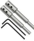 Badass Long Reach Forstner Bit Extension Shaft Adds Four Point Five Inch For Deep Woodworker Projects including two steel extension rods and hex keys.