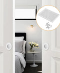 Bedroom view with 4 Pack White Round Recessed Cabinet Handles 65mm Stainless Steel Sliding Door Pulls and included mounting screws