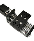 CNC 3018 Update Kit With Sliding Table And Motor 52mm Spindle Fixture X Axis SCS10UU Slider T8 Lead Screw 4mm Nut And Fixing Seat Including 2 Limit Switches For Precise DIY Router Upgrade, showing the black sliding table and spindle motor assembly.