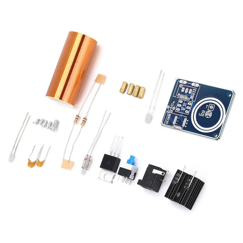 Electromagnetism Learning Tool With Coil Electricity Conversion Module For DIY Teaching components laid out on white surface