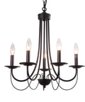 Dope Five Light Farmhouse Chandelier Black Candle Style Ceiling Light Fixture With Adjustable Metal Industrial Pendant Lighting