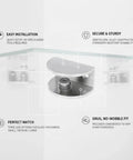 Heavy Duty Glass Shelf Clamp Mounting Bracket For Bathroom Cabinets And Wardrobes, Zinc Alloy Hardware Replacement, snug fit detail