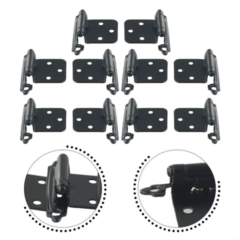 Heavy Duty Self Closing Cabinet Hinges, 10 Pack, Overlay Flush Door Hinges, Cold Rolled Steel With Polished Chrome Finish