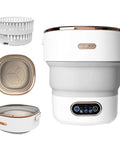 Straight Up 15L Portable Washing Machine With Three Cleaning Modes Foldable Mini Washer For Campers Travel And Dorm Life Easy Peasy Care For Baby Socks Underwear And Delicates Total Game Changer For Tiny Spaces with basket and removable drum.