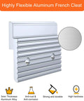 Heavy Duty 2 Inch Aluminum French Cleat Picture Hanger Kit With Hardware, close-up of grooved aluminum section, side view