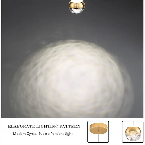 Gold Mini Crystal Pendant Light With Globe Design, Modern Ceiling Fixture For Kitchen Island And Bathroom, Sleek Hanging Pendant Lamp For Glam Home Lighting And Elevated Vibe