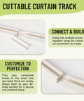 Self Adhesive Ceiling Curtain Track No Drill Curtain Rod For Windows Cabinets Closets Showers And RV Quick Install Damage Free Privacy Ready In Minutes Easy To Use white PVC cuttable curtain track connectors