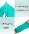 Badass Heavy Duty Nitrile Chemical Resistant Gloves Two Pair Medium Latex Free With Rock Solid Non Slip Grip And 15 Mil Thick Armor Against Oils Acids Or Serious Household Chores showing acid-alkali resistance and strength.