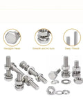 144 Piece Metric Stainless Steel Screw Nut Washer Set For Woodworking And DIY Projects, M5 Hardware Pack For Repairs