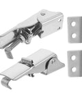 Heavy Duty Adjustable Toggle Latch For Toolbox Storage Made With Rust Resistant Polished Stainless Steel, showcasing latch components and brackets.