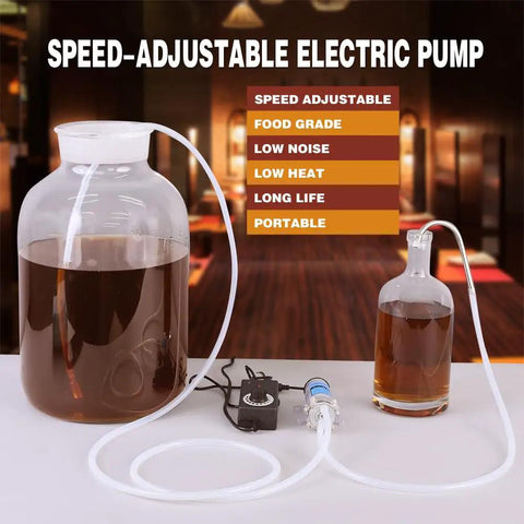 110V Water Transfer Pump With Adjustable Speed Auto Siphon Self Priming Food Grade Pump Head And Hose Great For Ice Makers And Coffee Machines Bottling Wine Beer Kombucha Home Brew Friendly Low Noise 2 L Per Minute setup with jars