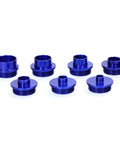Heavy Duty Router Template Guide Bushing Set Of Ten Precision Aluminum Alloy Sleeves For Smooth Routing Gig and Engraving Upgrades. Blue aluminum bushings.