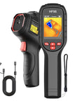 Front view of Thermal Imaging Camera With Laser Pointer And IntellFault Scene Detection, USB cable included.