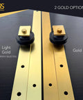 All In One Adjustable Gold Barn Door Hardware Kit For A 6 Foot 7 Inch Track Modern Sliding Door System Light Gold Finish