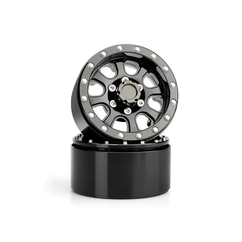 Heavy Duty 1.9 Inch Beadlock Aluminum Wheel Rims For One Tenth Scale RC Cars CNC Machined Rugged Beadlock Design