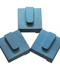 PCD Diamond Concrete Grinding Discs Set of 3 with Clockwise Segments for Epoxy Paint Glue and Coatings Wet or Dry Use Fits PG 280 400 450 530 Walk Behind Grinders Redi Lock Style, showing three blue discs with raised segments