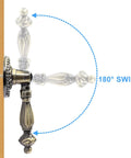 Six Pack Antique Tear Drop Drawer Pulls In Bronze Finish showing 180-degree swing feature for easy installation on cabinets.