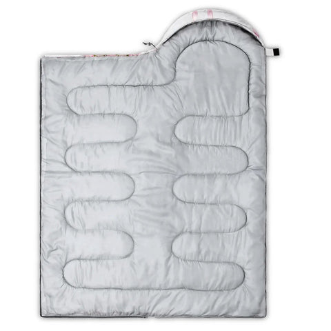 Kid Friendly Camping Sleeping Bag Pink For Girls And Boys Lightweight And Cozy For Cold Weather Waterproof And Portable Gear For Hiking Travel Sleepovers And Outdoor Adventures On The Go unfolded view showing interior padding