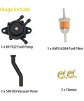 Fuel Pump For Briggs Stratton Honda Kohler Yamaha Small Engine Lawn Mower Tractor With Vacuum Hose And Fuel Filter Includes AM116304
