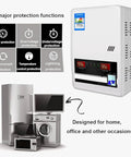 Heavy Duty Automatic Voltage Regulator 220V Single Phase Ac Stabilizer Pumps Out Serious Juice with appliances like fridge and TV.