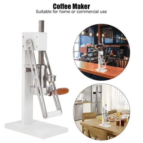 Manual Coffee Maker For Home Use With Stainless Steel Sleeve, Hand Press Espresso Machine on kitchen counter