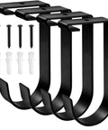 Heavy Duty Garage Ceiling Hooks 4 Pack For Overhead Storage, Bike Hanging, wall shelving and ceiling rack add on, black steel