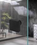 Back To Back Matte Black Aluminum Shower Door Handle Set With Round Knob Double Sided Bathroom Grab Bar Push Pull Handles Durable Aluminum Alloy Construction No Fuss Install Modern Space Saver For Bathrooms on glass shower door