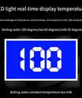 LED temperature display showing 100 degrees for boiling water in Grind Hard Play Hard 12 And 24V Car Kettle Boiler.