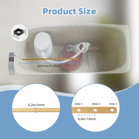 Toilet Flush Handle Replacement Chrome With Side Mount Lever Compatible With TOTOTHU004CP Trip Lever showing dimensions