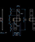 Technical drawing of Friction Hinge With 0.1Nm Torque Iron Nickel Plated Silver Tone Positioning Hinge, dimensions in millimeters.