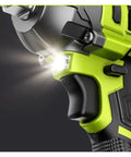 Close-up of the Gangsuqd Brushless Impact Wrench Cordless High Torque Electric Power Tool with LED light for visibility.