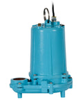 Tough As Nails Manual Effluent Pump With Half Horsepower Oil Filled Motor And Non Clog Impeller Handles Wastewater Like A Champ Delivers 6900 Gallons Per Hour On 115 Volts For Round The Clock Basement Drainage Solutions, side view showcasing the blue housing.