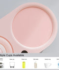Smart Mug Warmer With Three Heat Levels And 20W Power To Keep Your Favorite Sips Piping Hot, pink ceramic base for various cup types.