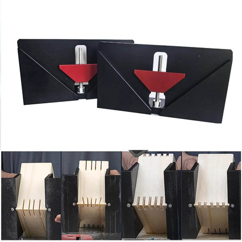Two Pack Pro Grade Right Angle Box Joint Jig For Table Saw And Router, DIY Friendly Dovetail And Spline Clamp Jig in use
